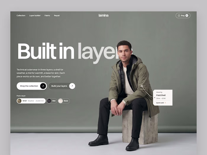 lamina: Technical Outerwear E-commerce Site