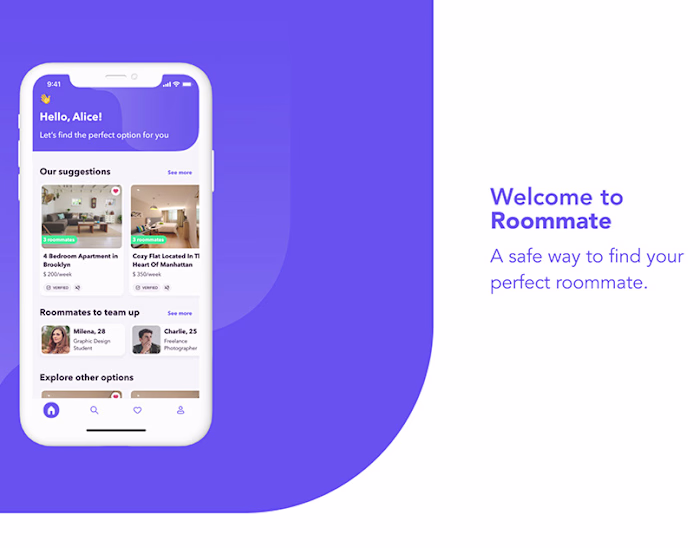 Roommate Case Study on Behance