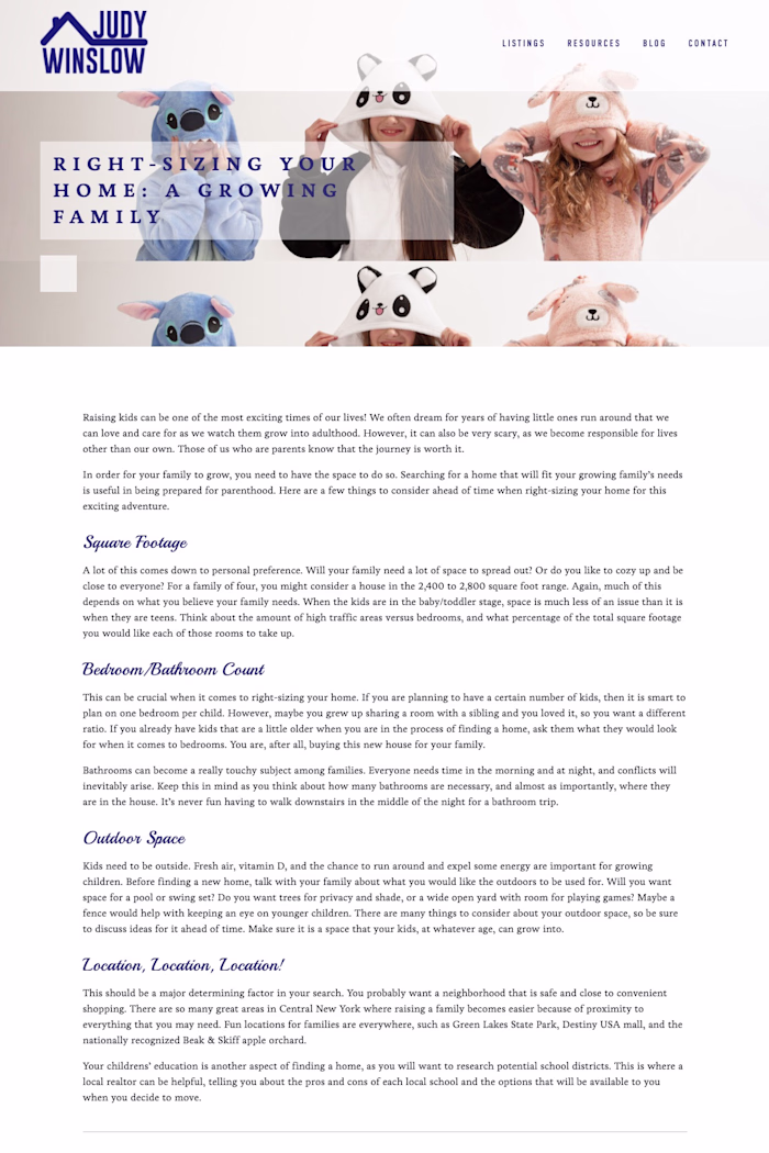 Blog Post for Local Realtor | My Work