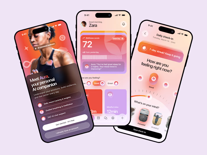 Mobile UI/UX Design for Ai Wellness App