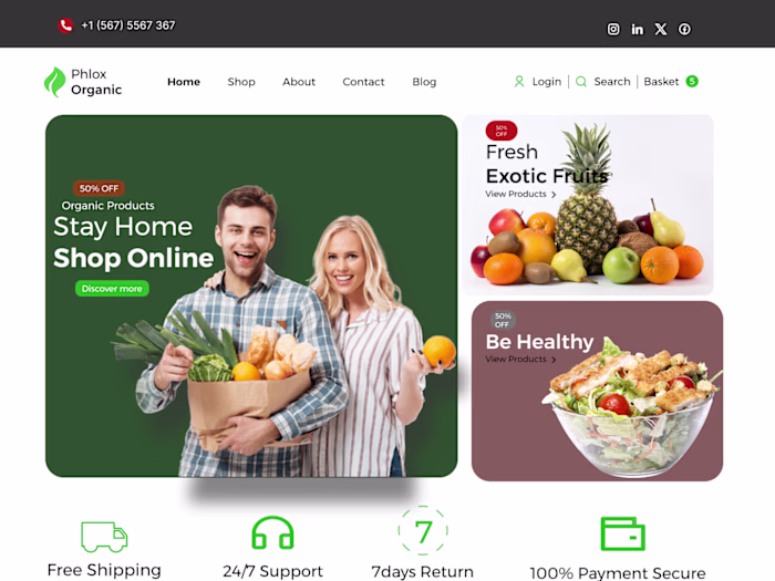 Phlox Organics E-commerce Website