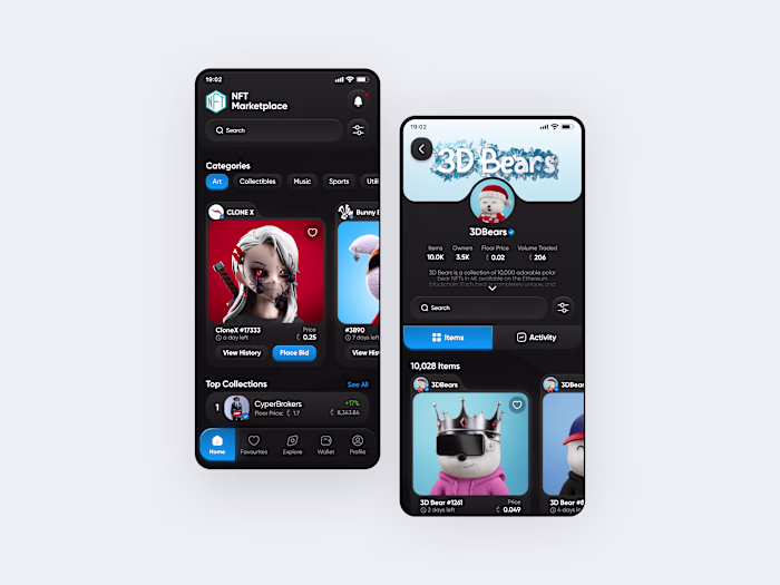 UI Design for NFT Marketplace App 🐱❤️