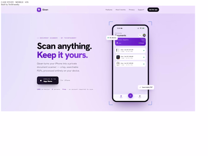 Glean — Private, On-Device iPhone Document Scanner