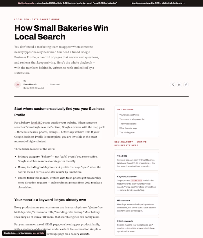 Data-Backed SEO Article with Sourced Statistics