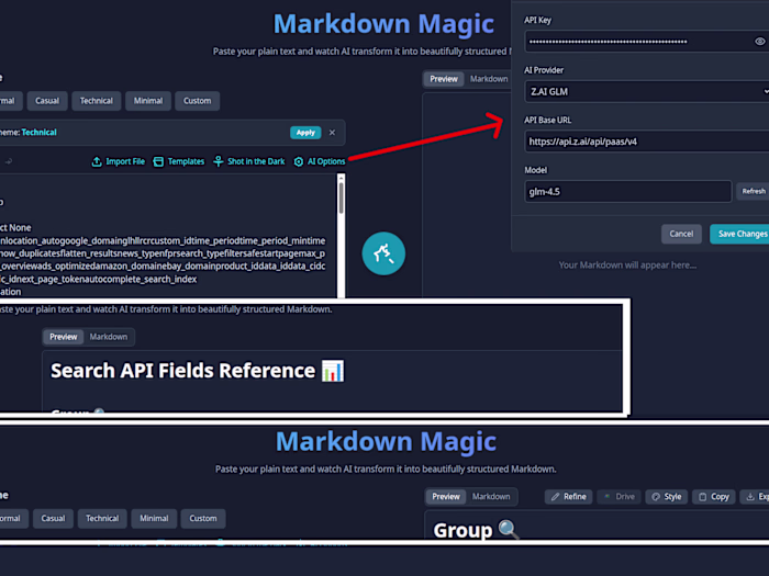 Markdown Magic - LLM powered