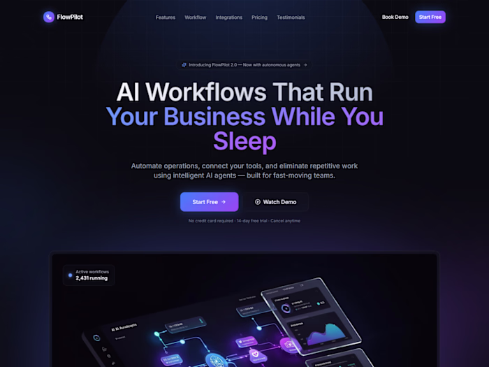 FlowPilot — AI SaaS Landing