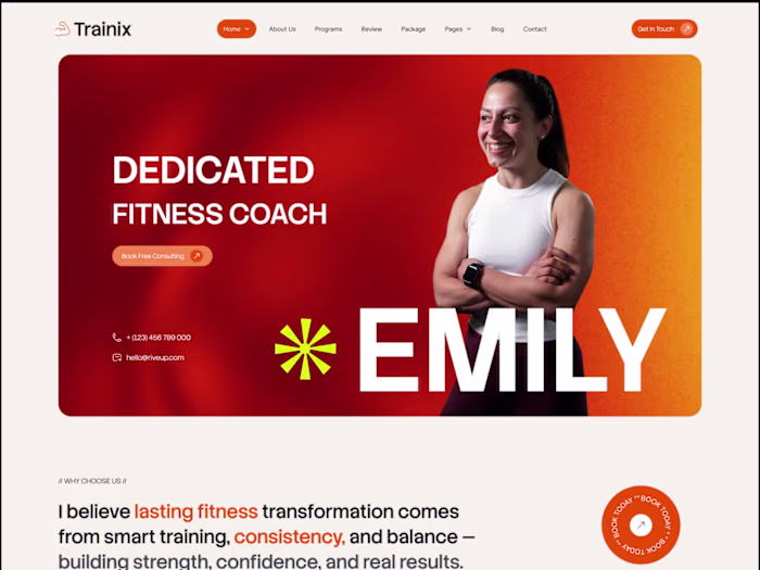 🚀 Tranix – Gym & Fitness Coach Framer Template