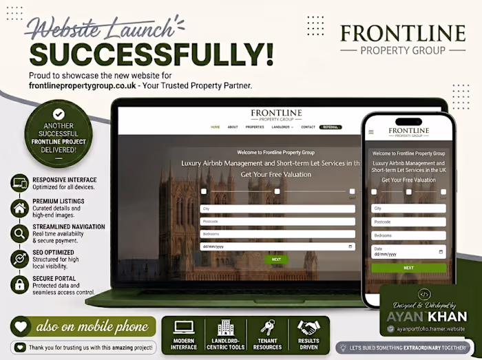 Project: Direct Booking Website — Frontline Property Group C...