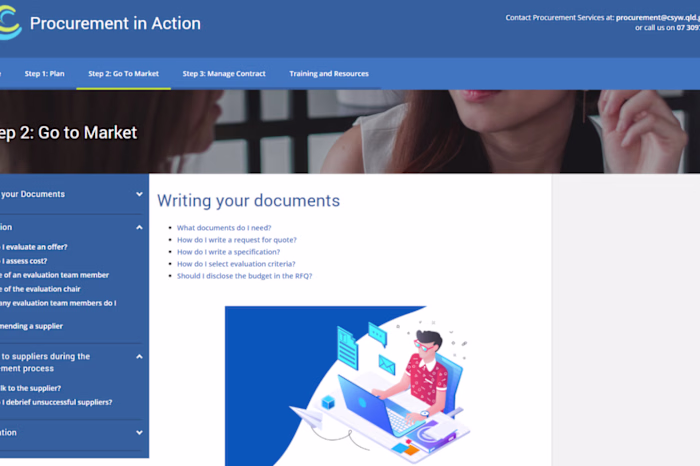 Procurement in Action intranet site