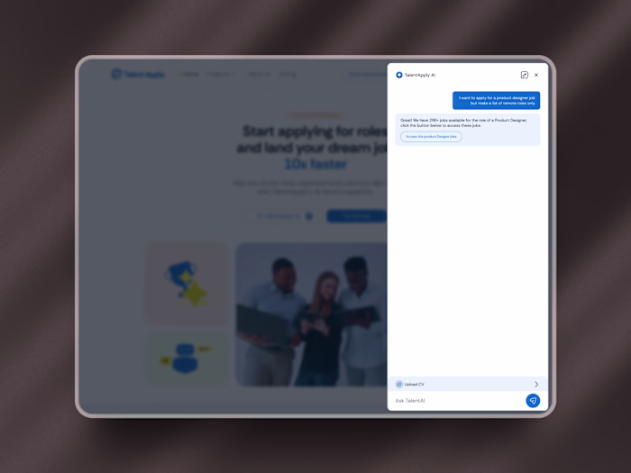 TalentApply AI Website Interaction & Engagement Chat