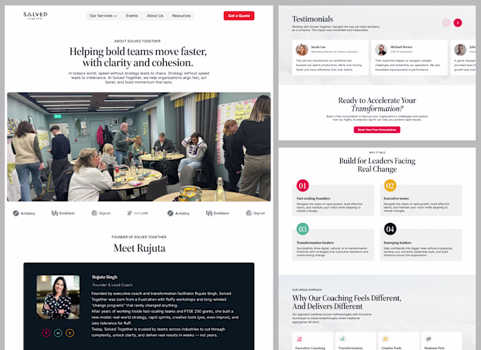 Website Design and Development for Solved Together