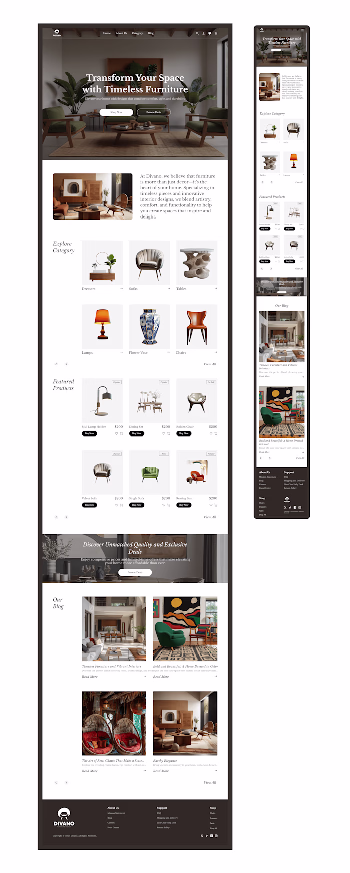 Furniture Shop Landing Page