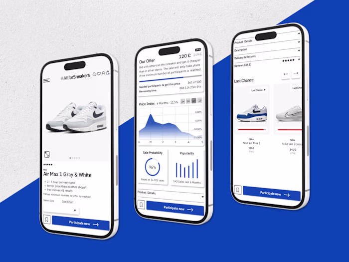 UI Designs Sneaker Social Buying Platform