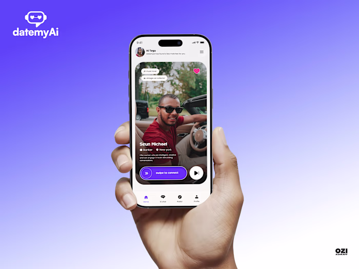 DatemyAi Dating app UI design