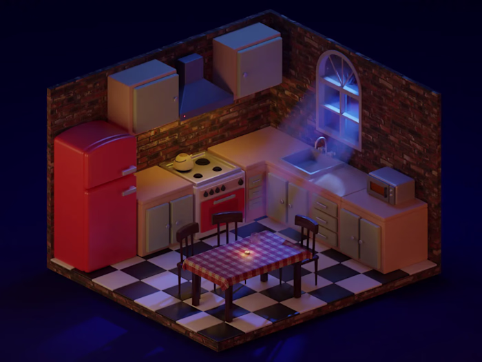 Kitchen at night