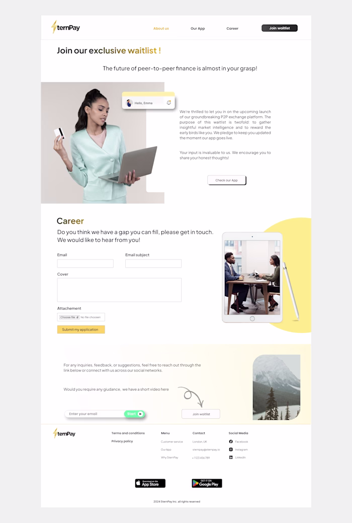 Fintech App Landing Page Design