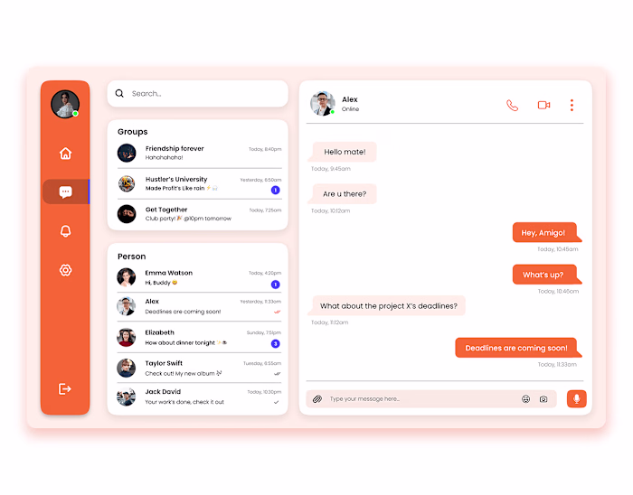 Messaging Web app UI on Behance