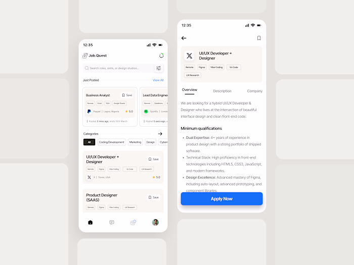 A mobile job board app