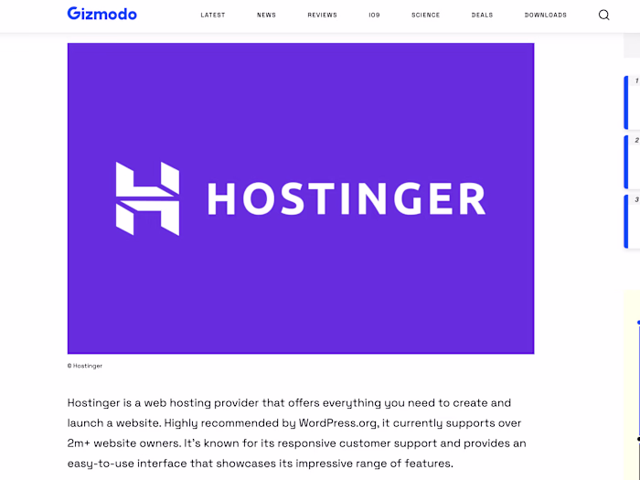 Web Hosting and Website Builders Articles for Gizmodo
