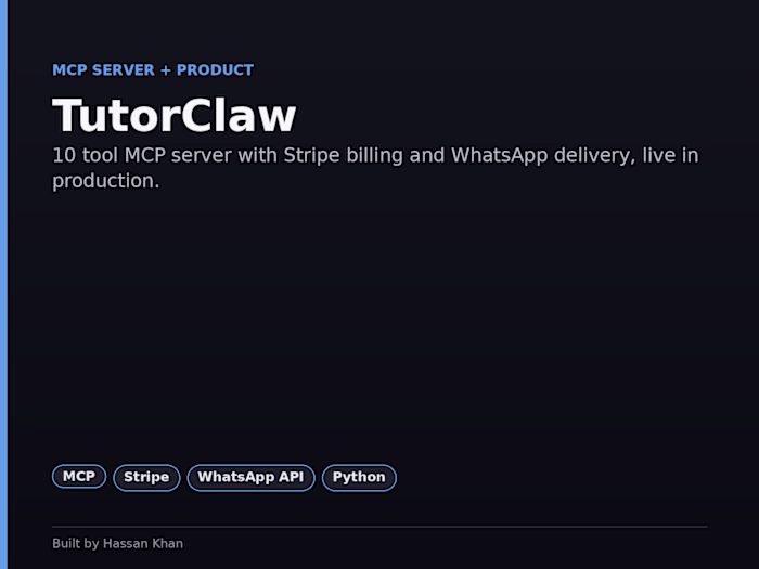 TutorClaw — MCP Server with Stripe Billing, Live in Production