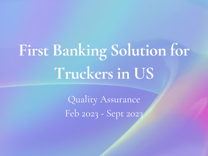 First Banking Solution for Truckers in US
