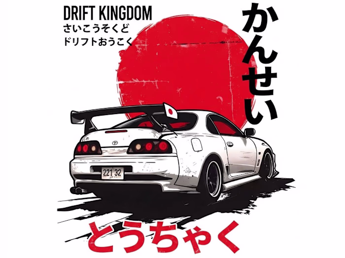 Racing-inspired T-shirt graphics blending speed,