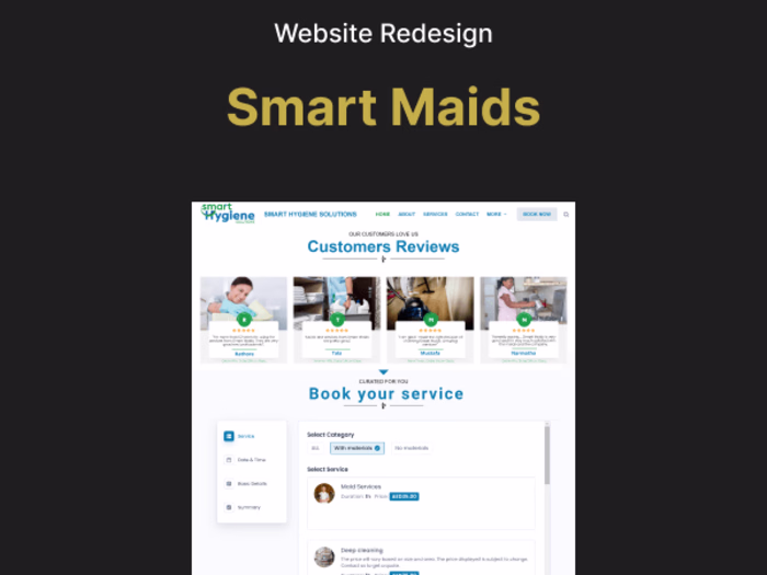 Website ReDesign for Smart Maids Cleaning Services