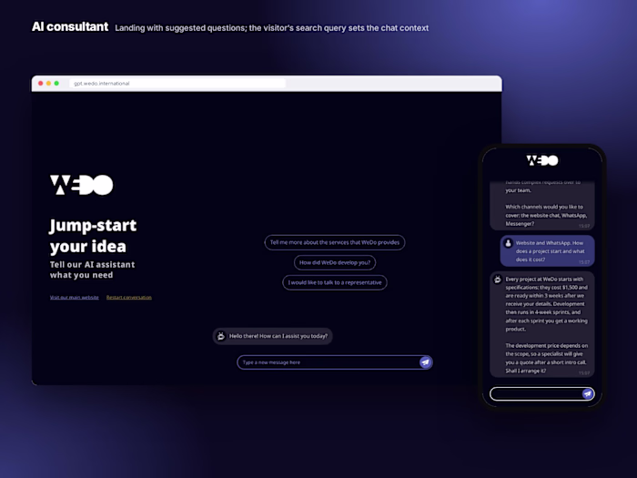 gpt.wedo.international — AI chat assistant · lead generation