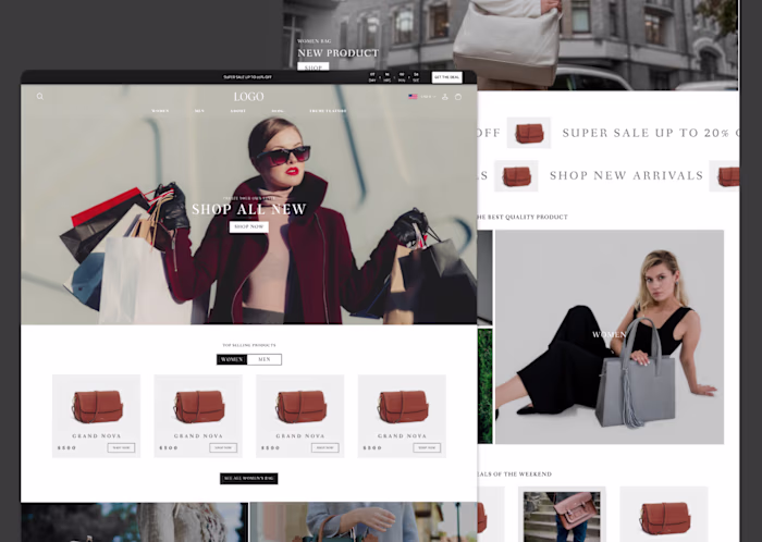 Modern e-commerce website design in