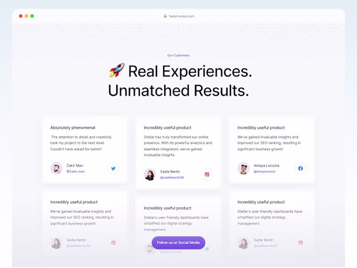 Testimonial Section UI Design – Reviews rating screen UI 202