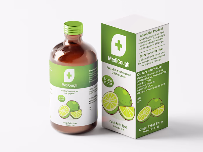 Syrup Box + Label Packaging Design 
