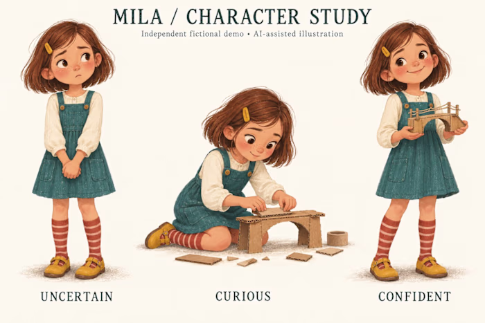 Mila — AI-assisted picture-book character study