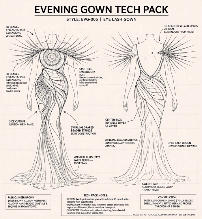 Fashionable evening clothes design for an event ♥️