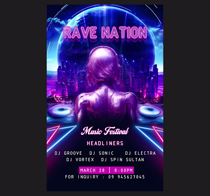 EDM music poster