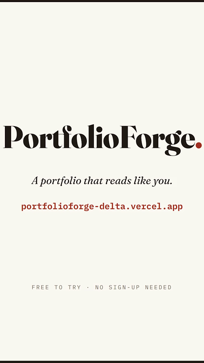 PortfolioForge — portfolio website builder