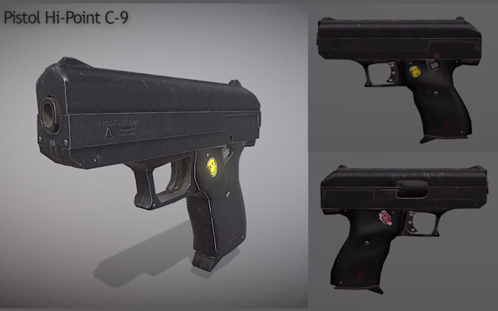 Pistol Hi-Point C-9 — Hard-Surface 3D Prop