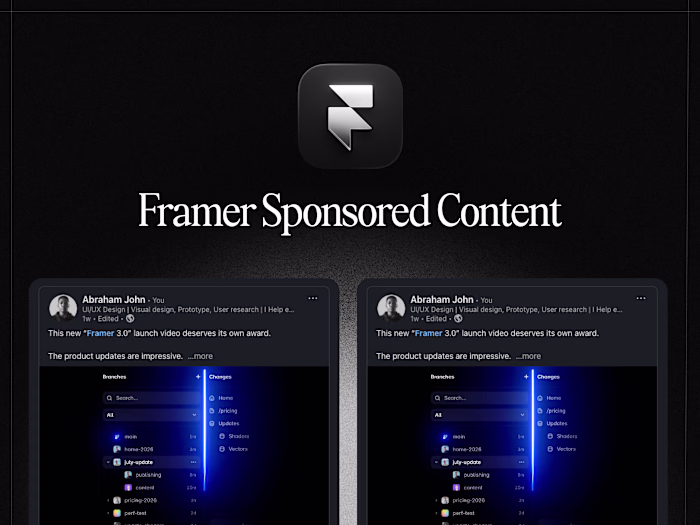 Framer LinkedIn Sponsored Content Campaign