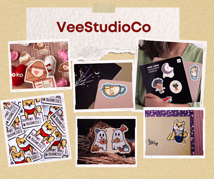 VeeStudioCo Sticker Business | Social Media, Wholesale Pitching