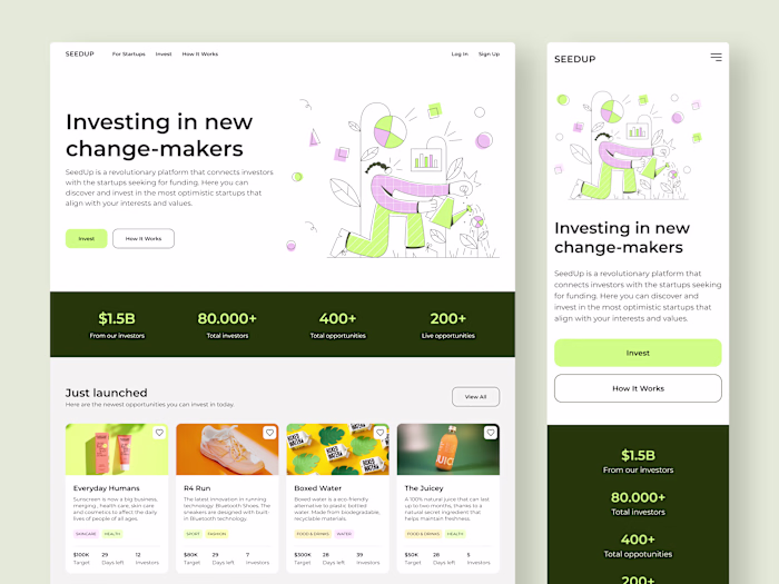 Landing Page for Crowdfunding Platform