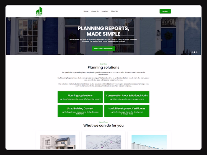 My Planning Reports - UK Planning Consultancy Webflow Website