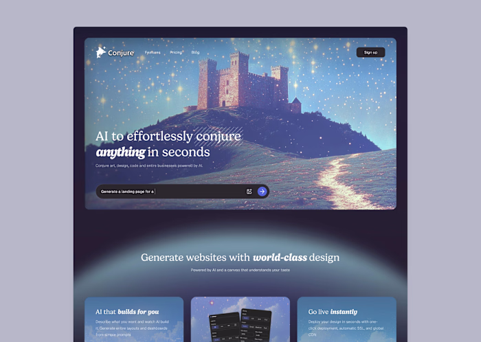 Conjure Landing Page Design