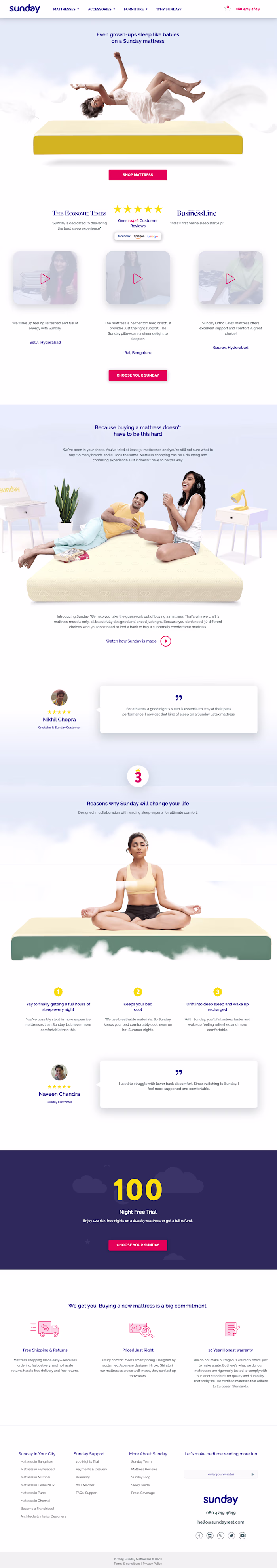 Sunday homepage: I turned mattress copy into a a bedtime promise