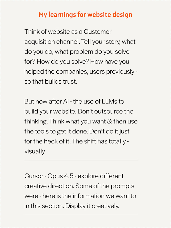 My learnings as a web