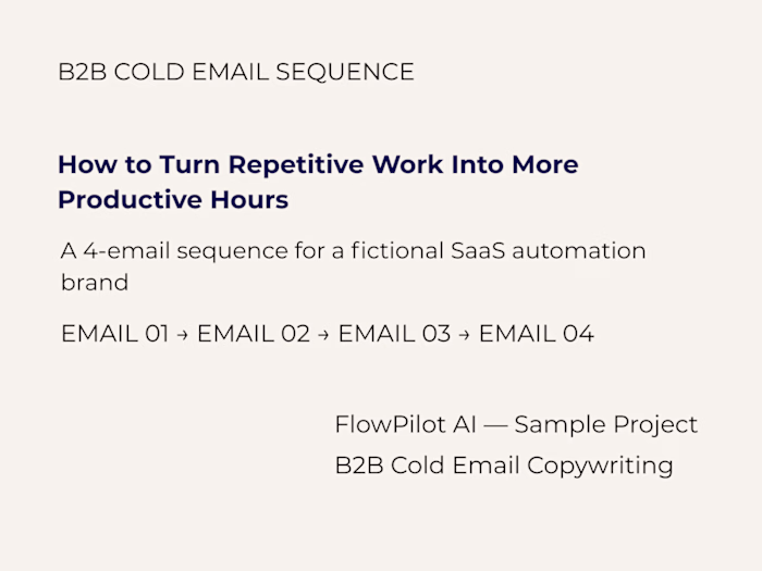 B2B Cold Email Sequence — SaaS Automation