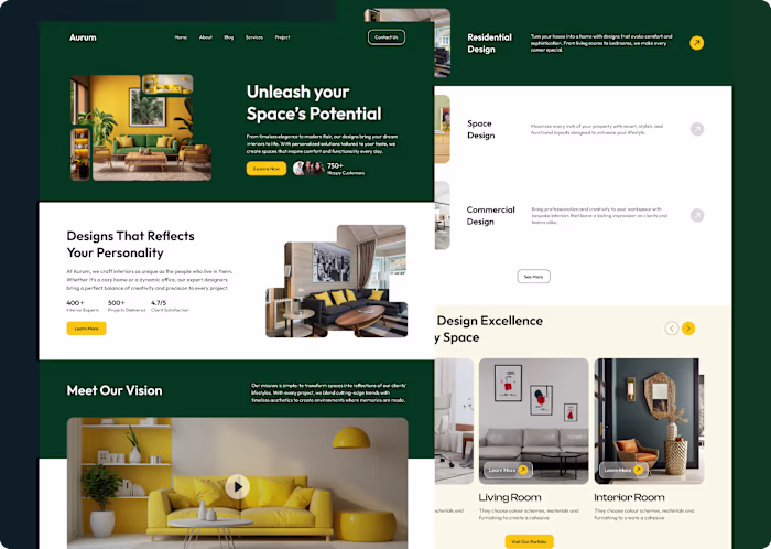 Aurum: Interior Design Solutions Website
