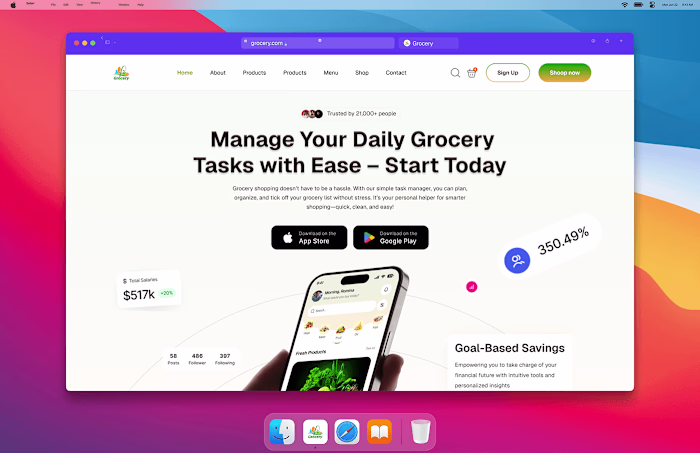 Grocery App Landing Page