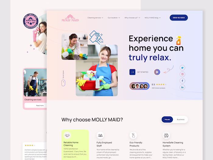 Here is my Molly Maid – Home Cleaning Service Landing Page U...