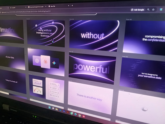 Styleframe or storyboard designs for Moon Ai