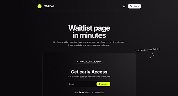 Waitfast - Launch waitlist in minutes