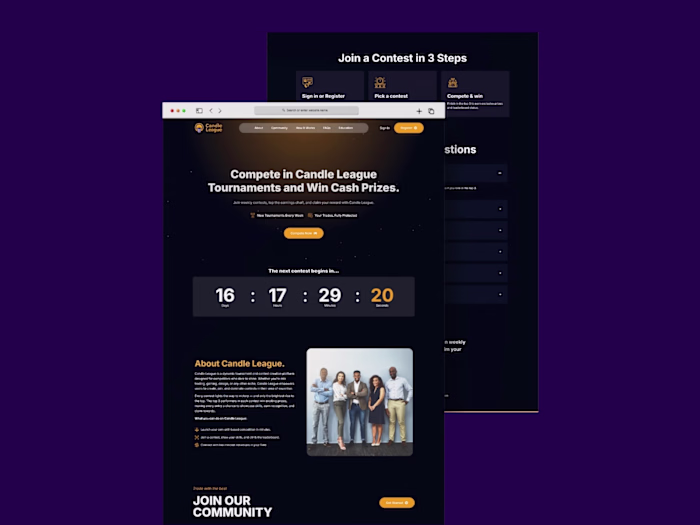 Candle League Figma to WordPress Conversion